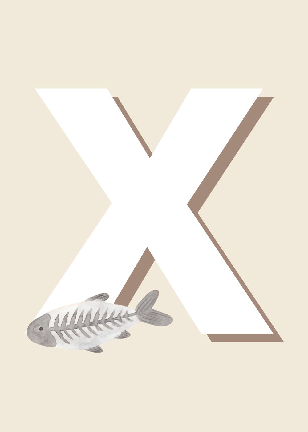 X - Børneplakat med bogstav