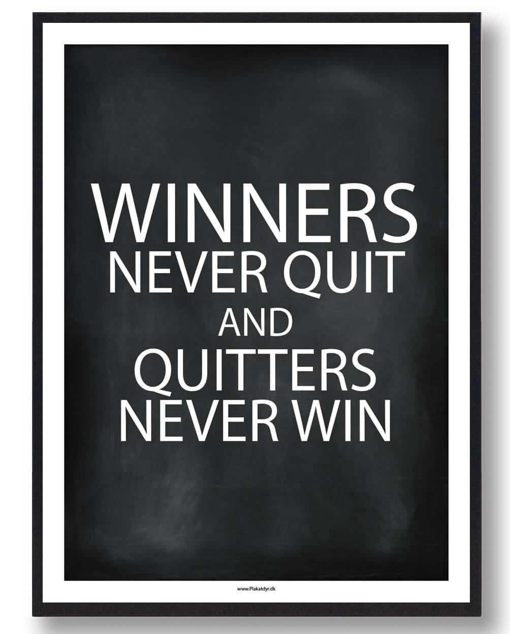 WINNERS NEVER QUIT - gamerplakat (sort)